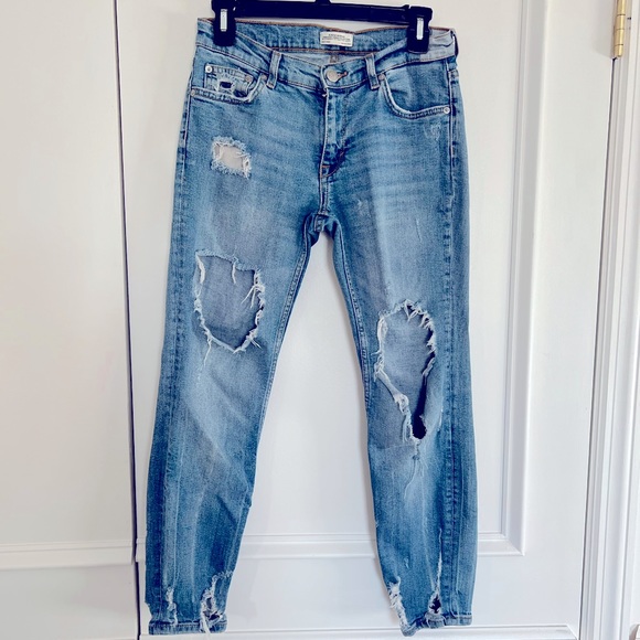 Zara premium denim collection distressed jeans - Picture 2 of 5